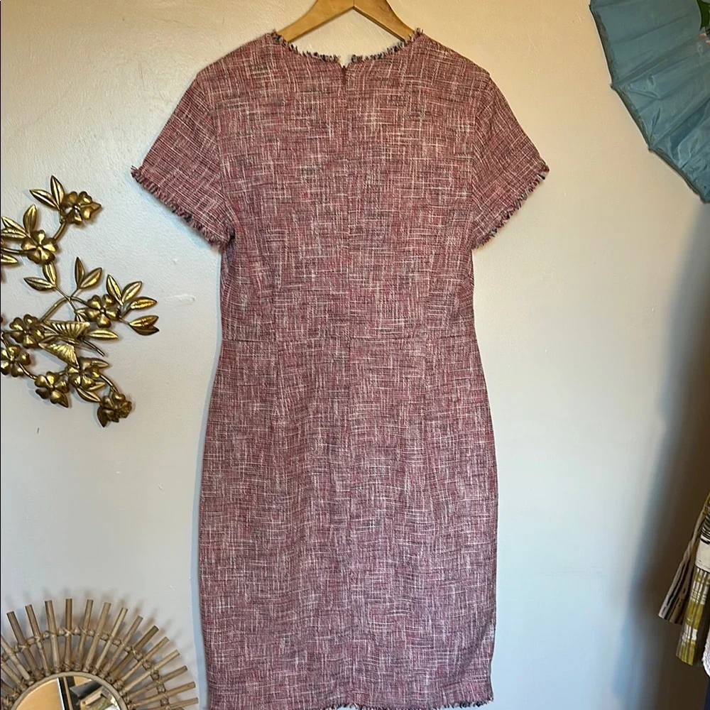 Banana Republic Women's Pink and White Textured Dress - Picture 4 of 5